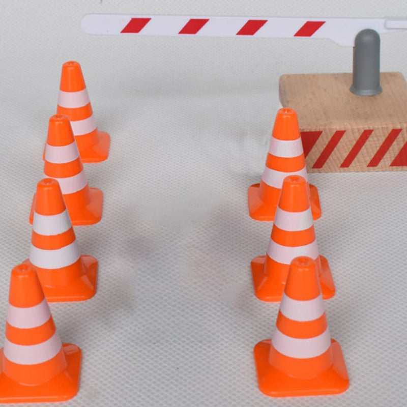 [Australia - AusPower] - NUOBESTY 30Pcs Mini Traffic Signs Miniature Traffic Cones Barricades Signs Traffic Scene Roadblock Toys Road Sign Models Kids Early Educational Cognitive Toys 