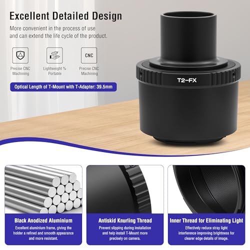 Alstar T T2 Lens Adapter Ring and T Adapter (T-Mount) for Fuji FX Camera