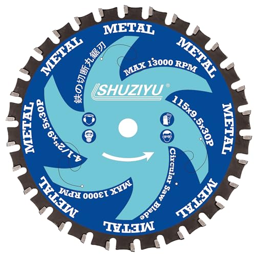 SHUZIYU 115 mm Stone Working. Woodworking, Steel Circular Saw Blade 3-Piece Set, Centre Hole 9.5 mm, Cordless Saw Accessories, Granite, Marble, Concrete Cutting 3er-SET