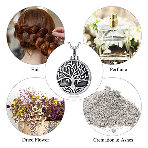 Urn Necklace for Ashes Sterling Silver Keepsake for Women 03-Tree of Life