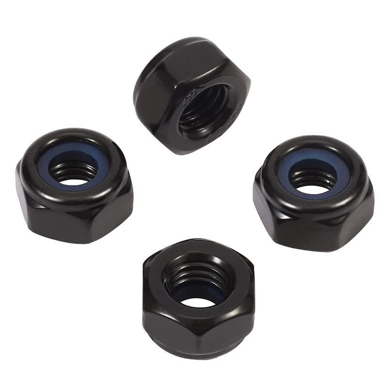 [Australia - AusPower] - M6 Black Nylon Insert Hex Lock Nuts Locknuts, Stainless Steel 18-8 (304), Black Oxide, 50 PCS M6-1 