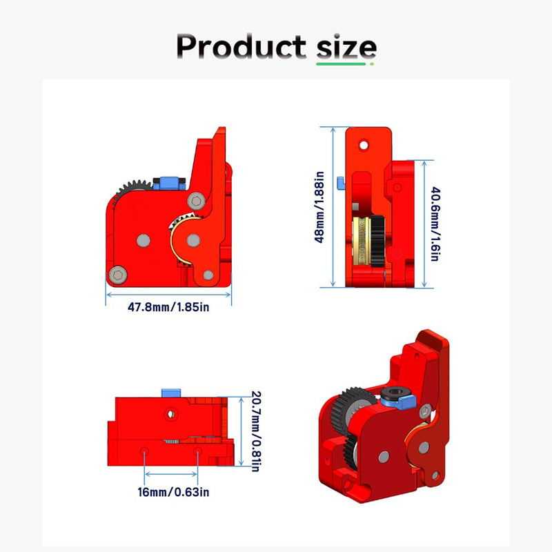 Upgraded K1 Extruder Full Metal 1.75mm Filament No Motor Extrusion Kit POM Dual Gear Drive for K1/K1C/K1Max 3D Printer