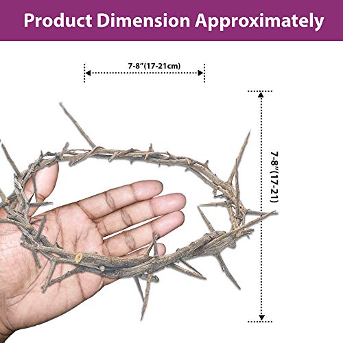 ZULUF 7.5" Crown of Thorns from Bethlehem Jerusalem – Authentic Holy Land Passion of Christ Gift Boxed Ornament HLG027