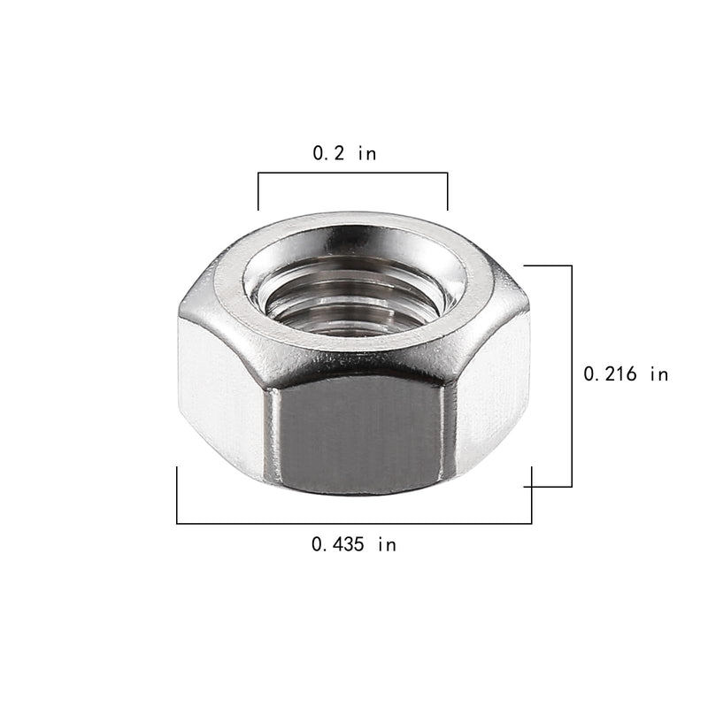 [Australia - AusPower] - 1/4-20 304 Stainless Steel Hex-Nuts (50pcs) 50 1/4-20 