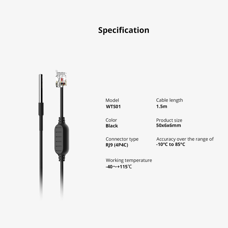 [Australia - AusPower] - SONOFF WTS01 High Precision Temperature Sensor,TH Elite/Origin Accessory, RJ9(4P4C) Interface 