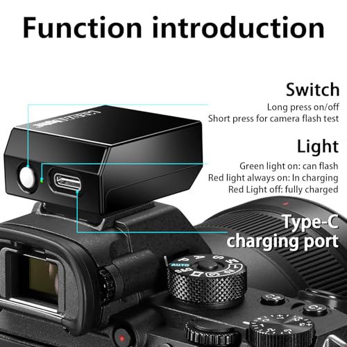 MEDALight Upgrade Aluminum F1s Mini Camera Flash for Ricoh GR3/GR3X/Fuji/Sony ZV1/Nikon/Canon/Olympus/Digital Film Cameras,Portable Hot Shoe Camera Flash Speedlite for DSLR Camera(Black). Black