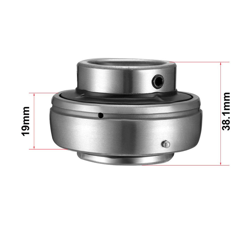 [Australia - AusPower] - uxcell UC206 Insert Bearings, 30mm Bore Diameter, Chrome Steel, Set Screws Lock 