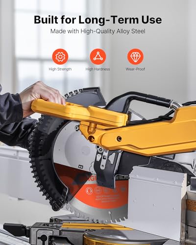 VEVOR Circular Saw Blade (254mm φ & 80 Sharp Teeth & 2.6mm Thickness) Ideal for Aluminum Cutting Compatible with Circular Saw, Alloy Steel Saw Blade with Noise Reducing Heat Extractors