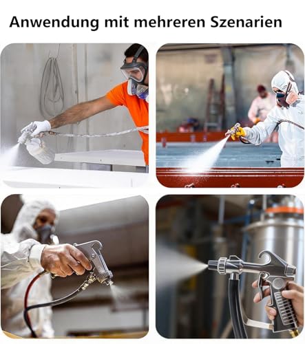 Sandblasting Gun Compressed Air Set, Sand Blasting Devices with Long Nozzle, 5 mm/6 mm Calibre, Suction Conveyor, 1 M Rubber Hose, Air Intake Connection, Degreaser and Blasting Agent for Surface Treatment