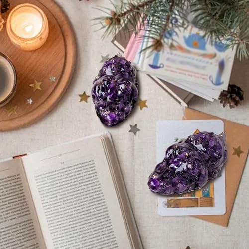 Amethyst Crystal Crocodile Figurine, Natural Resin Alligator Statue for Home Office Desk Decor, Healing Crystals Purple Gifts & Spiritual Gifts for Women Men, Good Luck Animal Ornaments Amethyst