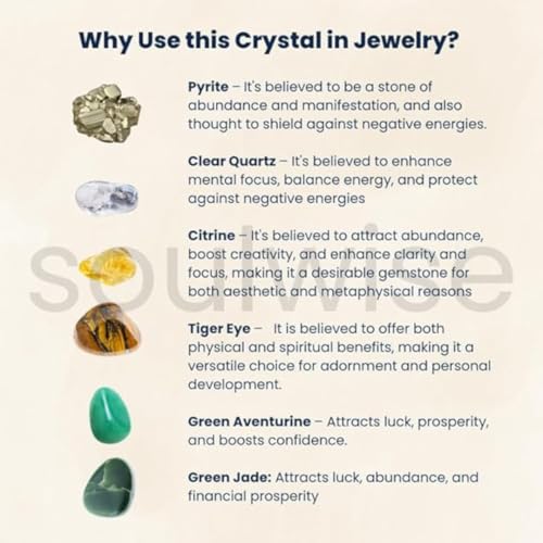 SOULWISE Dhanyog Crystal Tree Money Magnet for Wealth & Prosperity – Natural Citrine, Pyrite, Tiger Eye, Green Jade & Aventurine Gemstone Tree – Vastu & Feng Shui Bonsai Decor for Home & Office