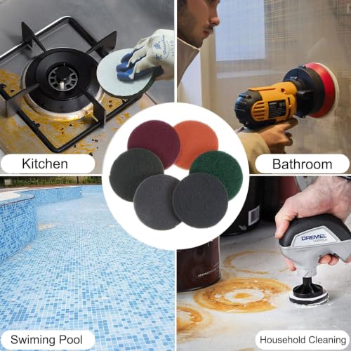TA-VIGOR 4 Inch Drill Scrub Pads 400-600 Grit Abrasive Scouring Pad 8pc Dark Green 400-600 Grit, 8pc