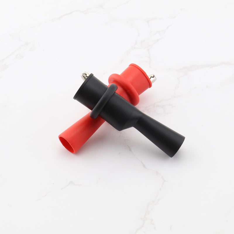 [Australia - AusPower] - 12PCS Multimeter Silicone Insulated Alligator Clips Set Including Red/Black Each 6 with 2mm Socket for Laboratory Electric Testing Work Cable Lead Clip 