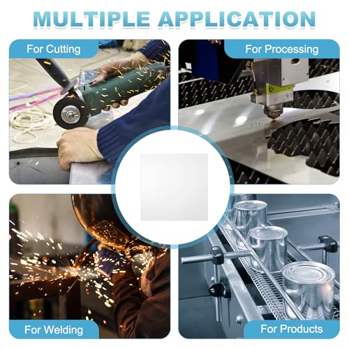 MECCANIXITY 6061 T651 aluminum sheet metal, 11.8 x 11.8 x 0.08-inch silver flat plate with protective film