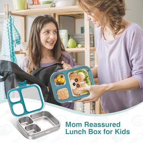 HOMEKOL Stainless Steel Bento Lunch Box, Blue, 3.3Cups 27oz (800ml)