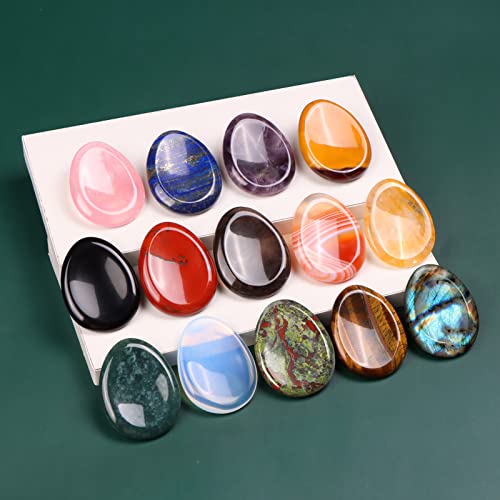 Artistone 1.5" Tiger Eye Crystal Thumb Worry Stone Pocket Palm Stone Healing Crystal for Stress, Meditation Reiki, Calming Stone Gifts Yellow Tiger Eye