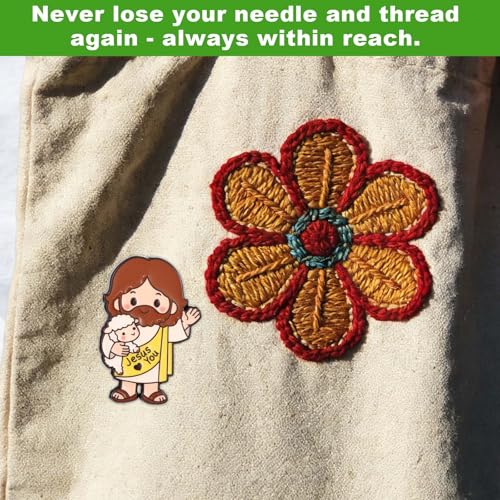 Jesus Needle Holder, Funny Magnetic Cross Stitch Needle Holder, Practical Craft Accessories for Embroidery, Cross Stitch, Needle Painting and Sewing