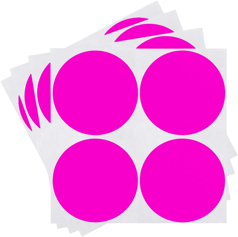 ChromaLabel 2 Inch Round Label Removable Color Code Dot Stickers, High Visibility for Warehouse Inventory, 100 Labels per Pack, Fluorescent Pink