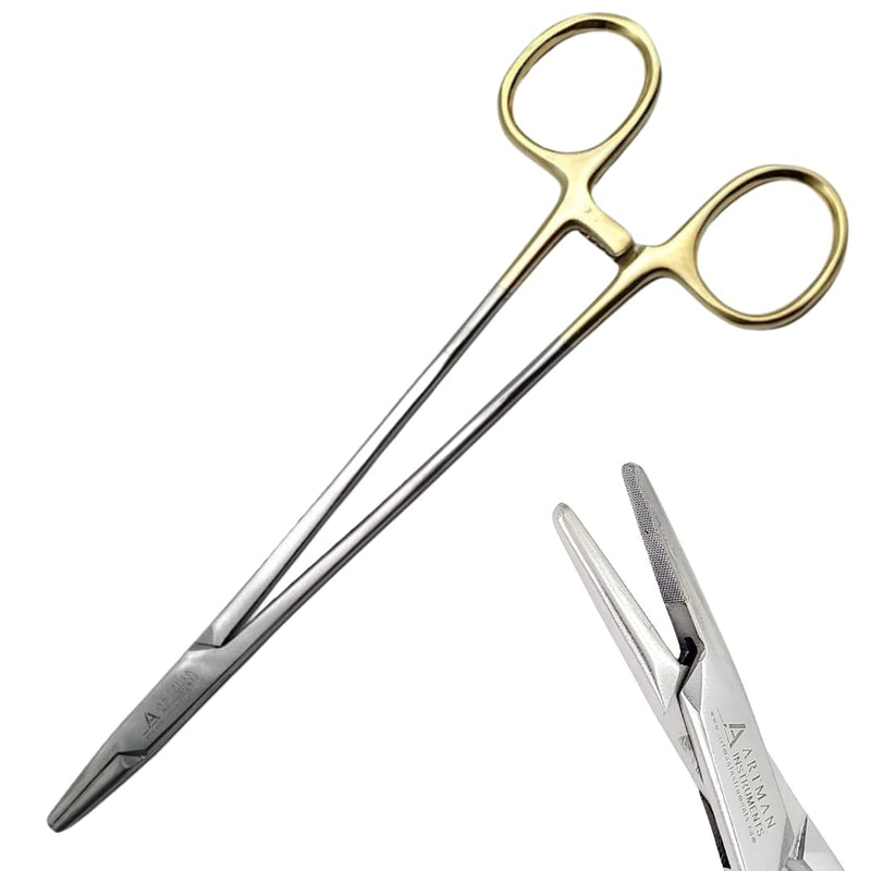 [Australia - AusPower] - Bundle of Mayo Hegar Needle HolderTweezers Straight Set of 3 High Precision Stainless Steel 6 