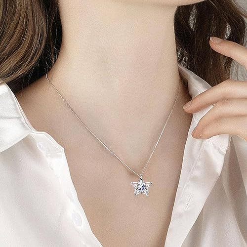 Now She Flies with Butterfly Cremation Urn Necklace for Ashes Stainless Steel Animal Memorial Urn Pendant Keepsake Gift Butterfly animal