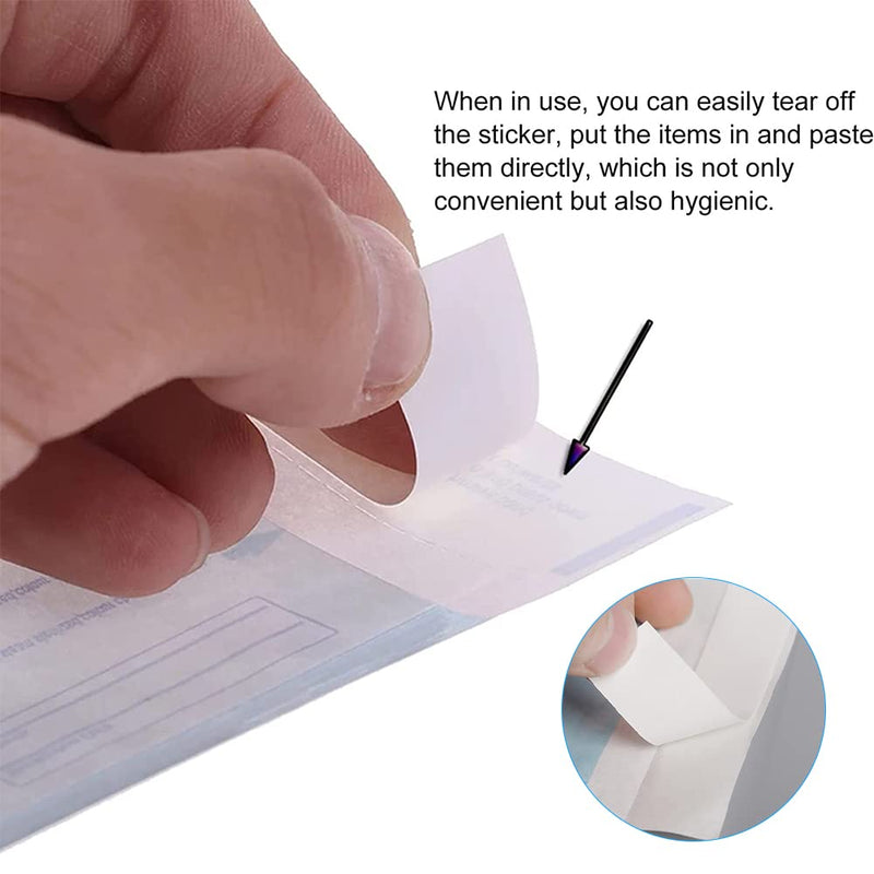 Self-sealing sterilisation bag, self-sealing sterilisation bag, PVC dental sterilisation bag bag, autoclave steriliser bag for cleaning tools, 100 pieces, 70 x 230 mm