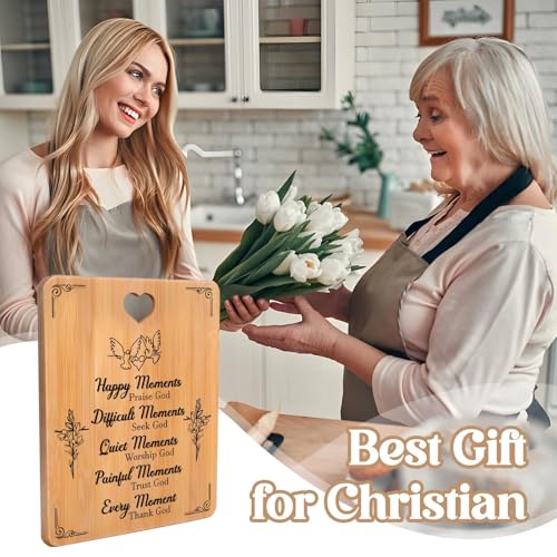 Inspirational Christian Gift - Natural Chopping Board, Religious Gifts for Women, Men & Friends, Kitchen Presents Christian Gifts