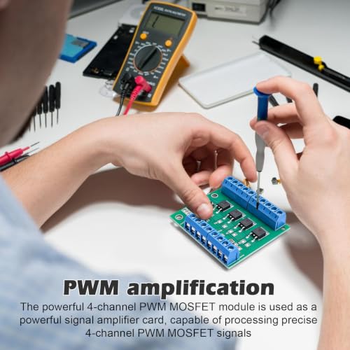 4pcs Mosfet PCB PWM 4 Channel PLC Amplifier Mosfet Module, PLC Amplifier PCB Driver Module PCB Module Driver 3-20V to 3.7-27VDC, PWM Mosfe t Modu l for Multi-Channel Motor