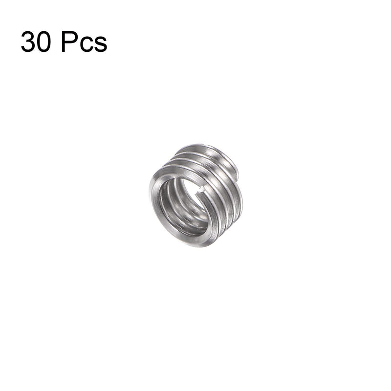 [Australia - AusPower] - 30pcs Wire Threaded Inserts 1/4-20 UNC 1D 6.35mm 304 Stainless Steel Helical Coiled Wire Thread Sleeve 