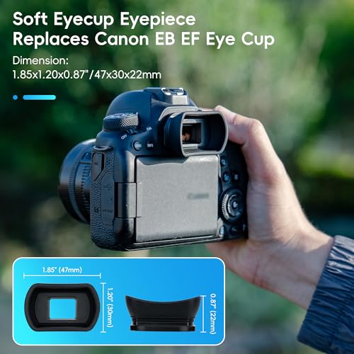 Soft Camera Eyecup Eyepiece Viewfinder Eyeshade for Canon EOS 6DM2 5DM2 6D 5D Mark II 90D 80D 77D 70D 60D 50D 4000D 2000D Rebel T100 T8i T7i T7 T6s T6i T6 T5i T5 T4i SL3 SL2 Replac Canon EB EF Eye Cup Replace Canon EF EB Eyecup