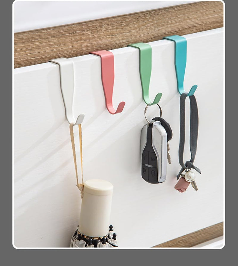 [Australia - AusPower] - Over The Cabinet Door Hooks Door Hanger 4Pack Single Hook (White) White 