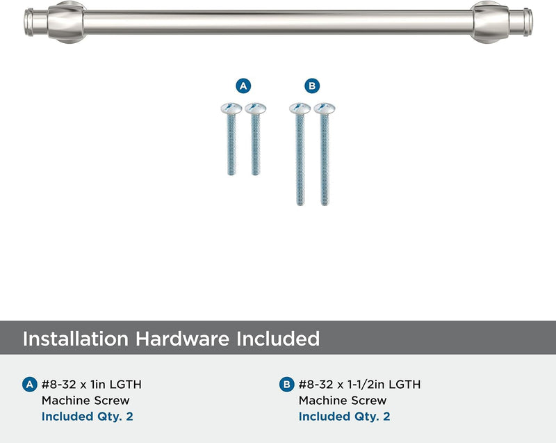 Amerock BP36768PN | Winsome 7-9/16 inch (192 mm) Center-to-Center Polished Nickel Cabinet Pull | Kitchen Cabinet Hardware | Furniture Hardware | Drawer Handle