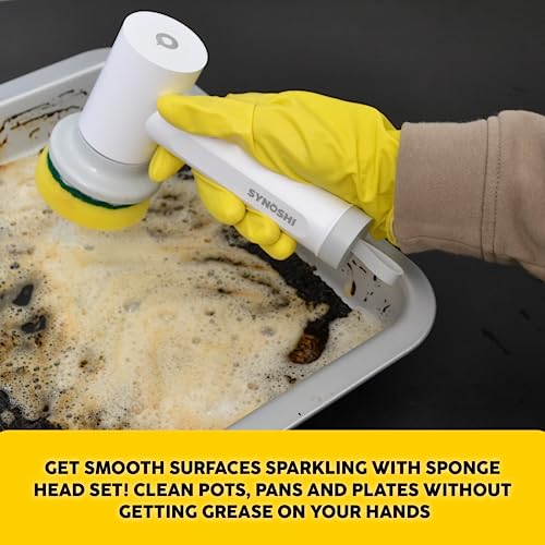 Synoshi Sponge Brush Heads (6 Units) for Electric Cleaning Brush | Designed for Cleaning Smooth Surfaces
