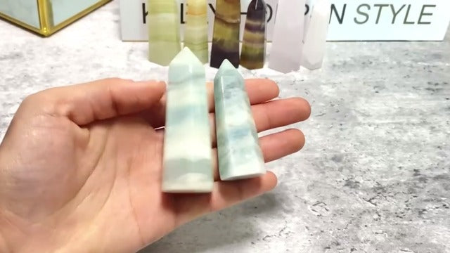 SMQ 2pcs Rose Quartz Healing Crystal Wands Chakra Sets Gemstones Witchcraft Meditation Hexagonal Single Points Energy Balancing Gifts for Reiki,Home Decor
