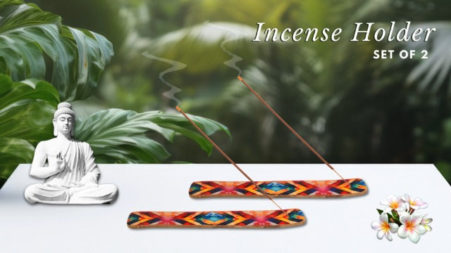 Eleet Wooden Incense Holder Burner Holder, Modern Incense Ash Catcher or Incense Stick Holder for Home Décor, 10-inch Long for Home Décor, Mango Wood (Multi Feather Dark) Multi Feather Dark