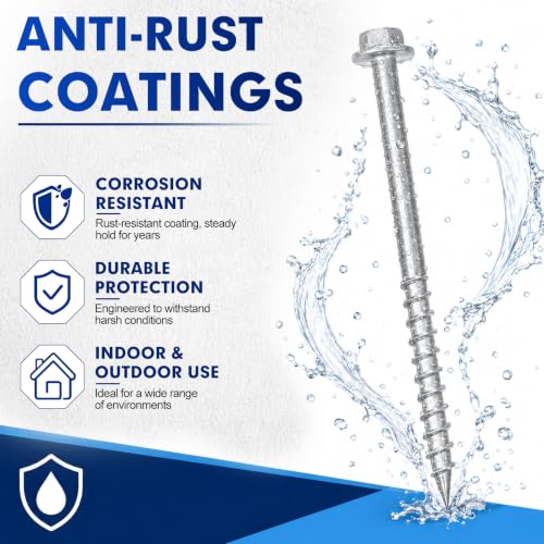 Vikua #9 x 2-1/2-inch heavy-duty joist hanger screws, 500-piece box, mechanical galvanized wood connector screws