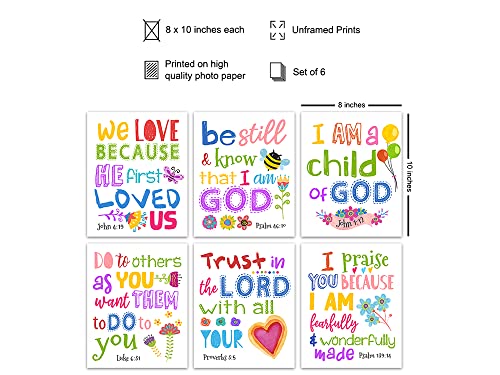 Bible Verse Wall Decor - Christian Wall Decor - Religious Art - Scripture Art - Psalms, Proverbs - Spiritual Inspirational Christian Gifts for Women - Girls Bedroom Artwork - God Decoration