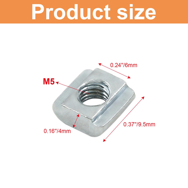 [Australia - AusPower] - 50Pcs 2020 Series Sliding T Nuts Carbon Steel,M5 T Slot Nut Hammer Head,M3 T Sliding Nuts Fastener Nut Assortment for Aluminum Profile,3D Printer,CNC Router 50 20S-M5 