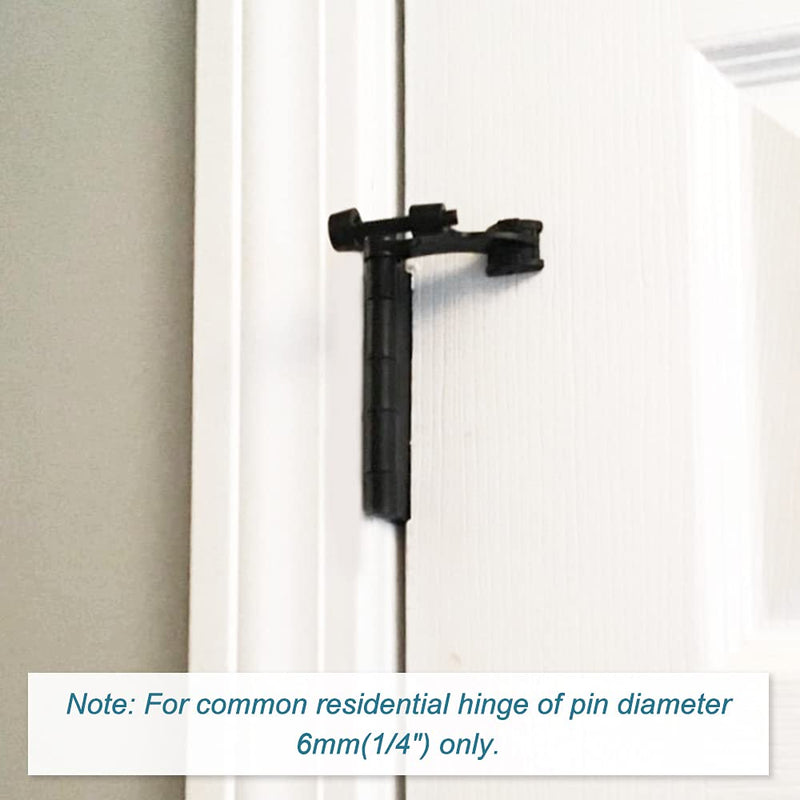 [Australia - AusPower] - 4 Pack Hinge Pin Black Door Stopper, Adjustable Heavy Duty Hinge Pin Door Stop with Black Rubber Bumper Tips 4 Matte Black 