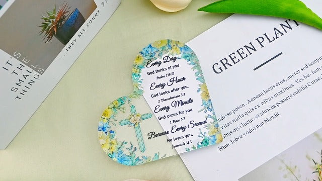 Heart Shaped Christian Gifts Acrylic Desk Plaque for Girls Women