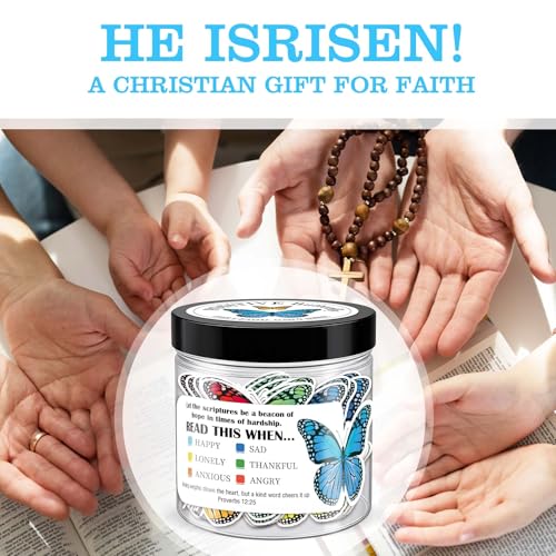 Butterfly Scripture Jar, 60 Prayer Cards, Inspirational Gifts for Women Butterfly(Christian)