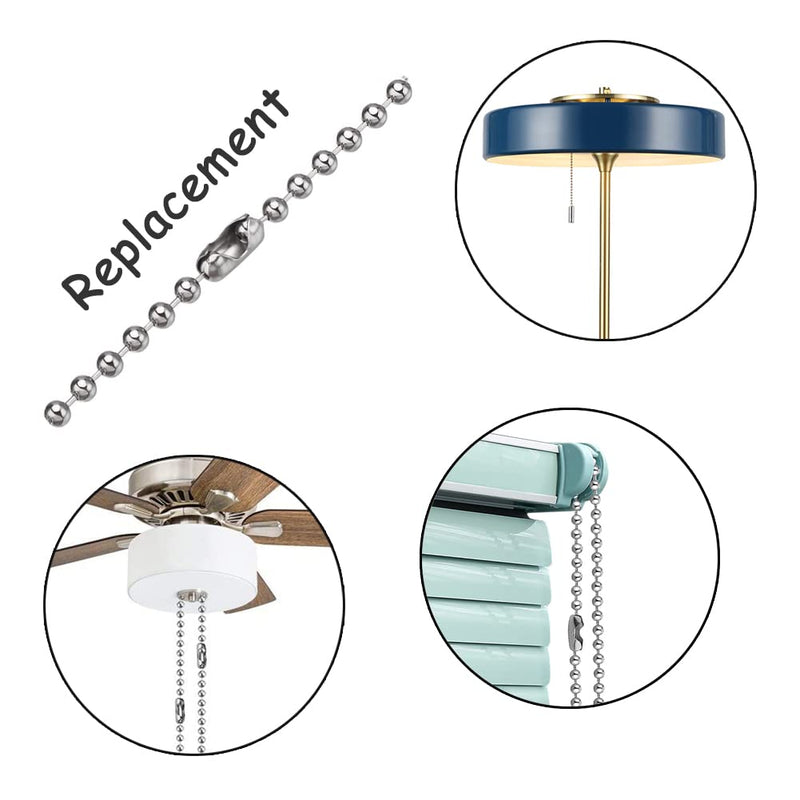 [Australia - AusPower] - 30pcs Replacement Blind Pull Cord Connector Stainless Steel Ball Chain Connector Clasps Fits for 3.2/4.0/4.5/5/6.0mm Beaded Ball Chain 