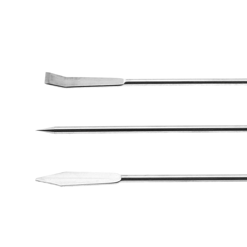 [Australia - AusPower] - Maxmoral 1 Set Stainless Steel Micro Lab Sampling Scoop Spatulas Combination Reagent Spoon Laboratory Supplies (Pack of 4) 