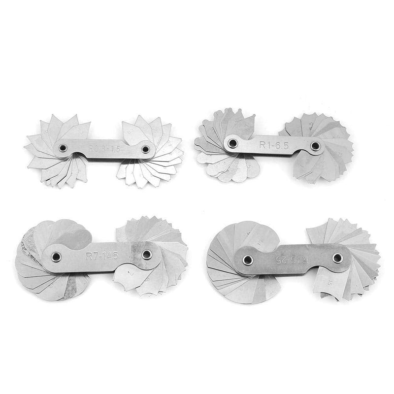 [Australia - AusPower] - Set of 4 Radius Strips, Stainless Steel, Gauges Other Gauges Concave Convex Measuring Tool R0.3-1.5 / R1-6.5 / R7-14.5 / R15-25 