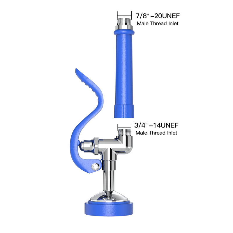 Pre Rinse Sprayer Commercial Sink Sprayer Head,1.42GPM Spray Valve Dish Nozzle with Ergonomic Handle, Commercial Faucet Parts for Kitchen Faucet,Chrome Finished（Blue） Blue Round Sprayer