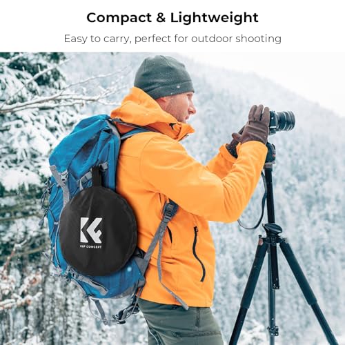 K&F CONCEPT 5-in-1 Light Reflector, 43"/110cm with Handle Grip & Bag 43 inches (110 cm)