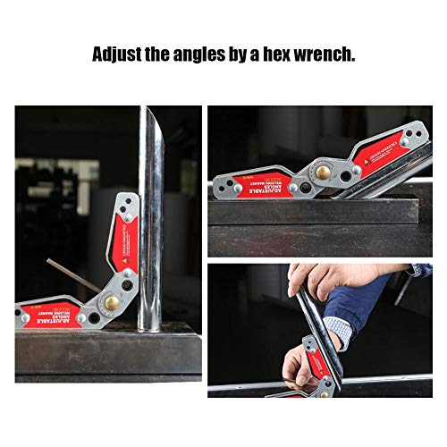BOROCO Welding Magnet 35kg Pull, Adjustable Magnetic Welding Holder 20°-200° with Scale, Heavy Duty Welder Positioner for Metal Fabrication – Neodymium Hands-Free Tool