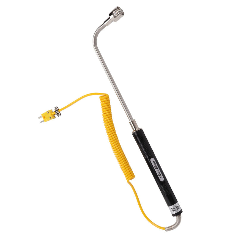 [Australia - AusPower] - K Type Thermocouple Temperature Sensor with Heat Resistant Stainless Steel Sheath and Insulated Handle for Accurate Temperature Measurement and Testing Curved Shank Surface Thermocouple 