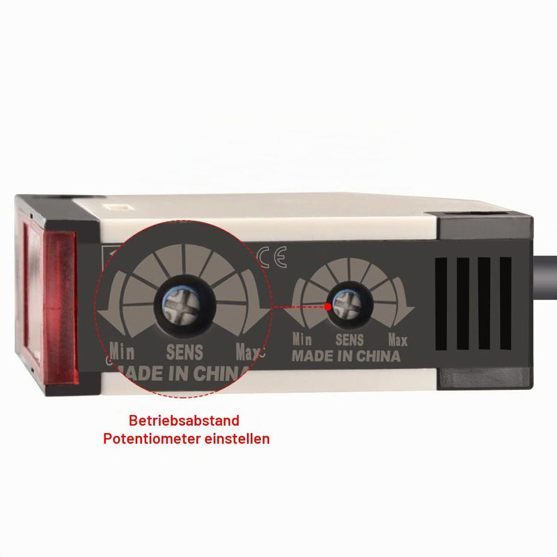 Heschen Photoelectric Switch E3JK-R4M2 DC 12-24V Feedback Reflection Type Detection Range 4m with Reflector Plate