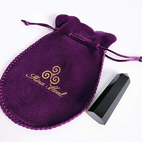 Mina Heal Crystal Wand Points for Meditation & Chakra Work Obsidian