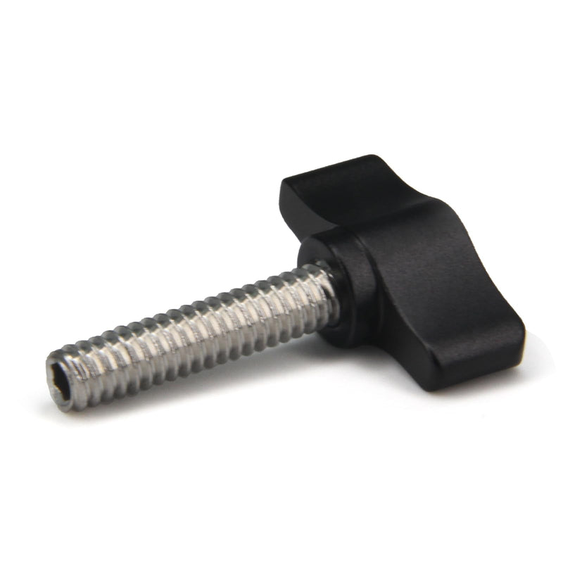 [Australia - AusPower] - Zeberoxyz 4pcs 1/4"-20 x 1" Thumb Screws Stainless Steel with Black Aluminum Knob Standard/Coarse Thread Thumbscrew-Length: 1" (Size: 1") 1" 